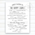 Wedding Mad Libs Wedding Activity Well Wishes For Couple Etsy