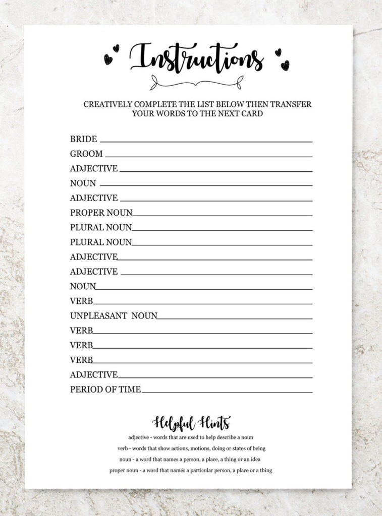 Wedding Mad Libs Wedding Vow Mad Libs Wedding Libs Mad Etsy