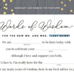 Wedding Reception Mad Libs Response Reply Cards Printable Etsy