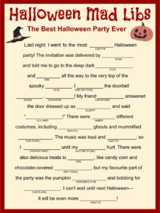 11 Best Halloween Mad Libs Story Printable Printablee