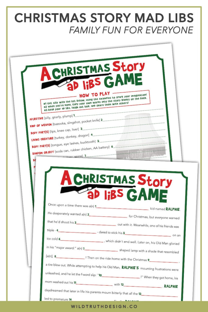 A Christmas Story Party Game Christmas Mad Libs Printable Etsy