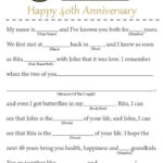 Anniversary Mad Libs