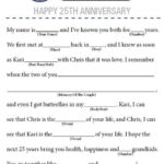 Anniversary Mad Libs Anniversary Party Games 50th Wedding Printable