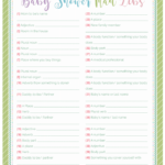 Baby Shower Mad Libs