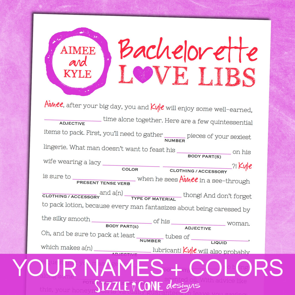 Bachelorette Mad Libs Printable Free Printable Word Searches