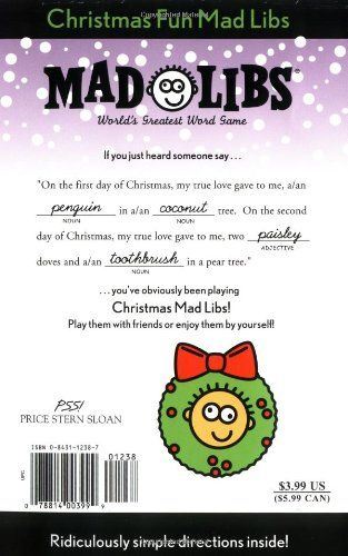 Christmas Fun Mad Libs Stocking Stuffer Mad Libs Paperback October 