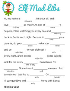 Christmas Mad Libs Free Printable