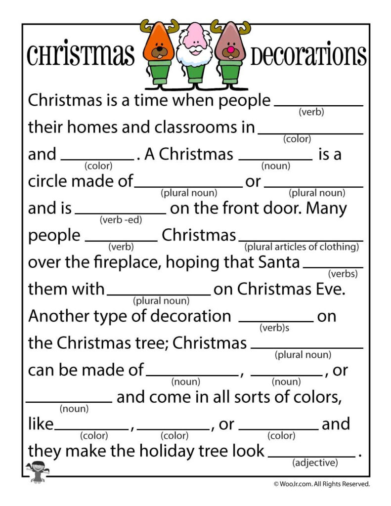 Christmas Mad Libs Woo Jr Kids Activities Christmas Mad Libs 