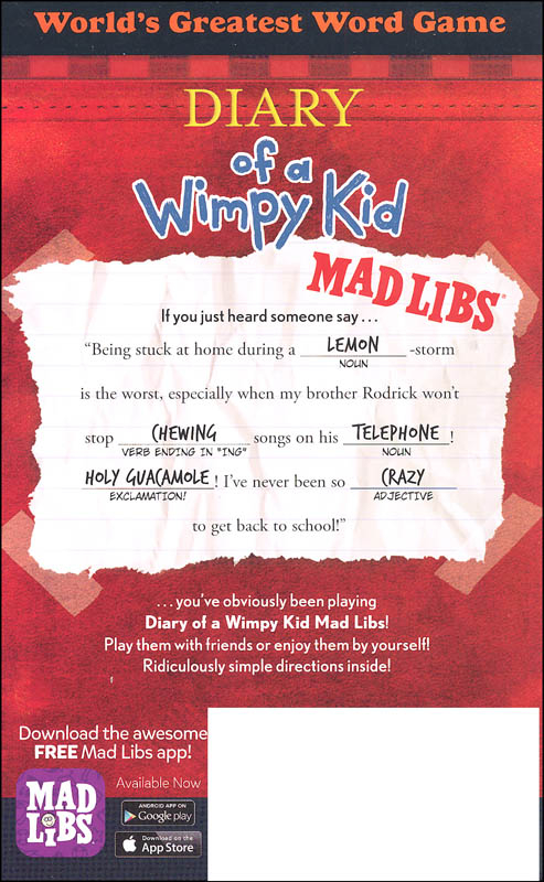 Diary Of A Wimpy Kid Mad Libs Price Stern Sloan 9780843183535