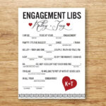 Engagement Libs Mad Libs Engagement Party Printable