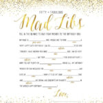 FIFTY FABULOUS Mad Libs 50th Birthday Game Gold Glitter Etsy