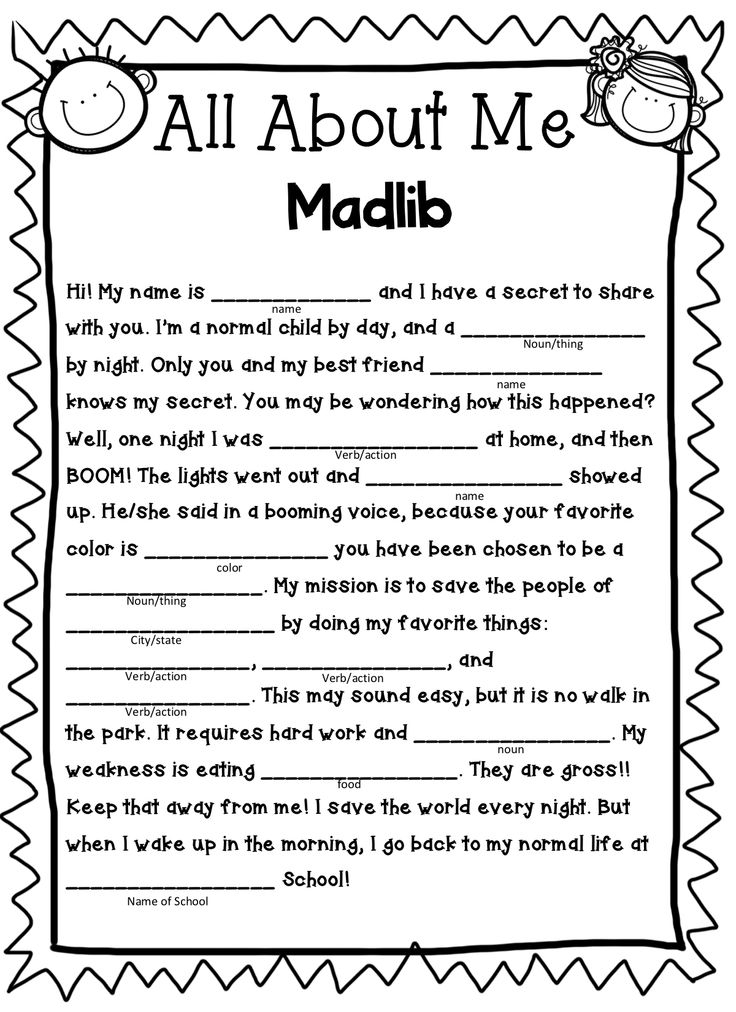 Free Madlib Printables