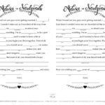 Free Wedding Mad Libs Printable The Blue Sky Papers Blog