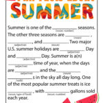 Fun Facts About Summer Mad Lib To Print Fine Motor Activities For Kids