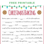 Holiday Baking Christmas Mad Libs Printable In 2020 Christmas Mad