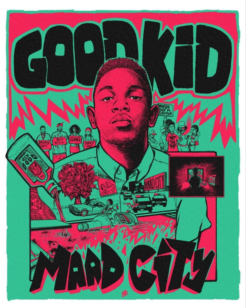 Kendrick Lamar Good Kid M a a d City art By Mashood Tahir Swag 