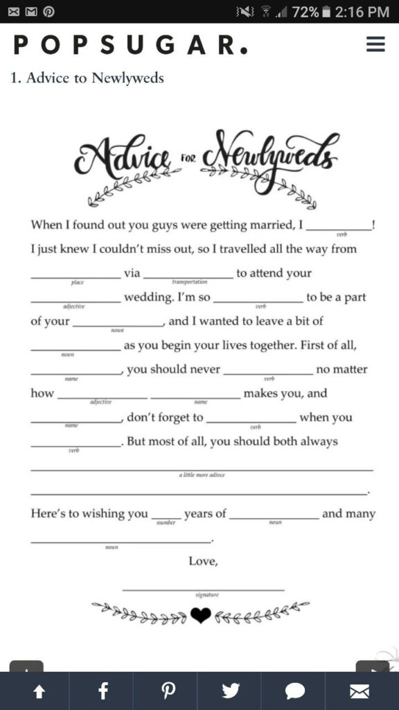 Mad Lib Wedding Rsvp Answers 2022 Printablemadlibs