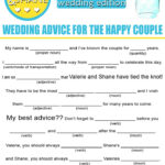 Mad Libs Game For Wedding Advice guest Libs The Wedding Edition