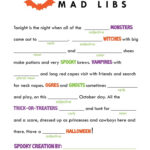 Mad Libs Halloween Worksheets Halloween Class Party Halloween Fun