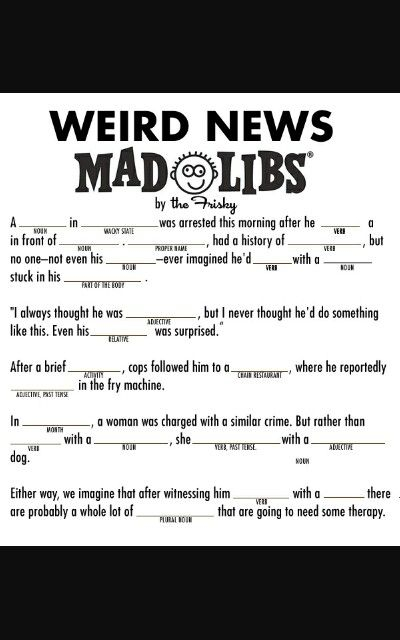 MadLibs Mad Libs Mad Libs For Adults Funny Mad Libs