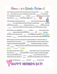 Mother s Day Mad Libs Free Printable Family Spice