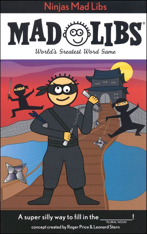 Ninjas Mad Libs Main Photo Cover Mad Libs Mad Lib Books Lib