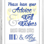 Personalised Printable Sign 8x10 For Weddung Blue Grey Wedding Mad