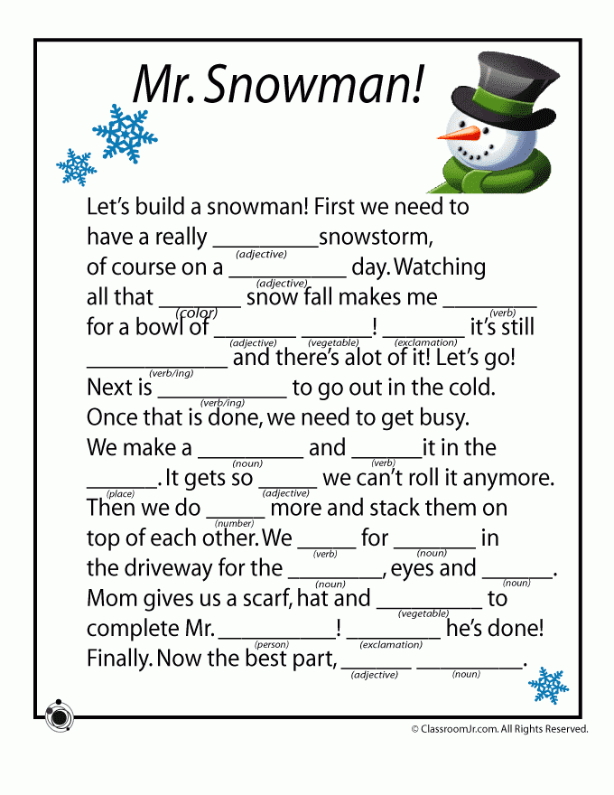 Printable Christmas Mad Libs Printable Word Searches