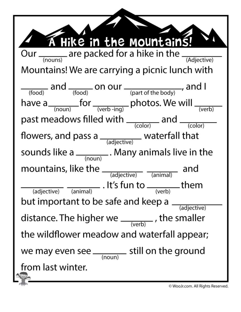 Printable Summer Mad Libs