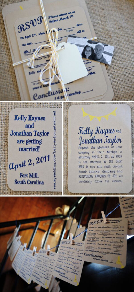 RSVP Tom T Loves Madlib Wedding Paper Barn Wedding Wedding