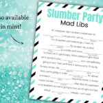 Slumber Party Mad Libs Printable Sleepover Games For Kids Etsy