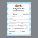 Sports Themed Baby Mad Libs Printable Advice For The New Parents