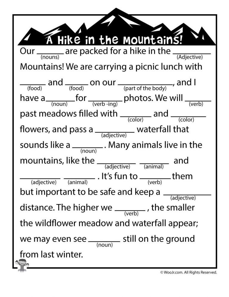 Summer Mad Libs Printable Printable World Holiday