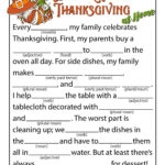 Thanksgiving Ad Libs Fill In Game Printables Thanksgiving Mad Lib