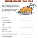 Thanksgiving Food Fight Mad Libs