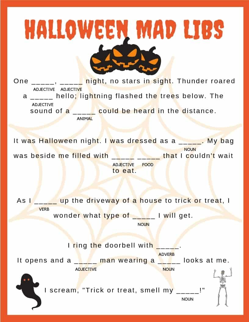 These Halloween Mad Libs Are So Fun For Kids To Do Download Your Free