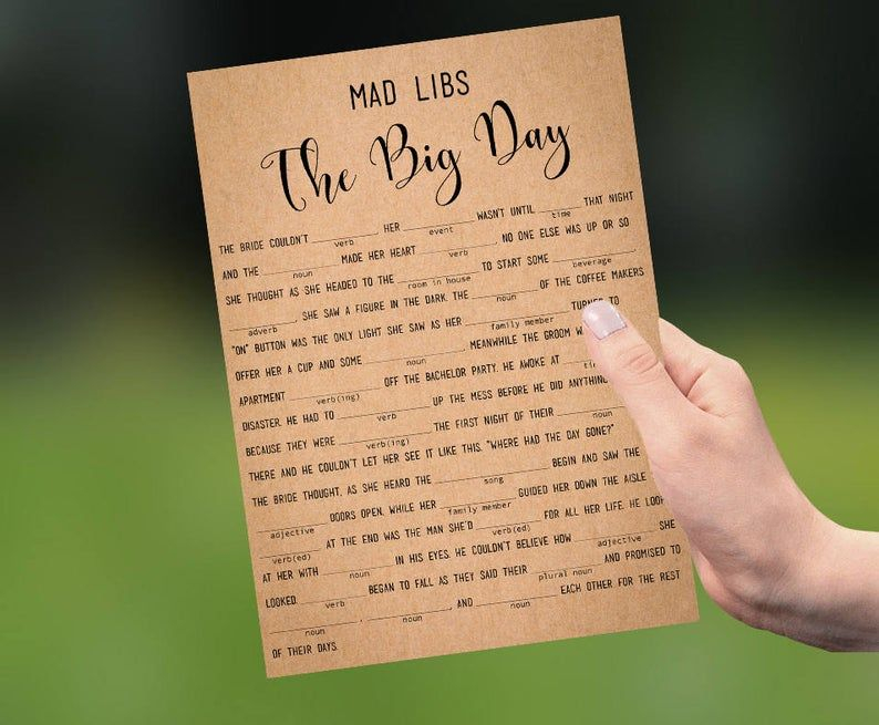 Wedding Libs Game Printable Rustic Funny Marriage Mad Libs Etsy Funny 