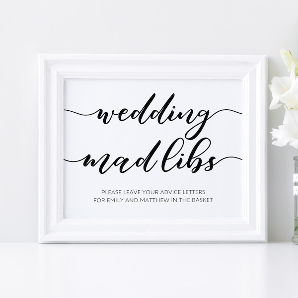 Wedding Mad Libs Etsy