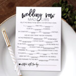 Wedding Mad Libs Wedding Vow Mad Libs Wedding Libs Mad Etsy