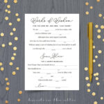 Wedding Reception Mad Libs Response Reply Cards Printable Etsy